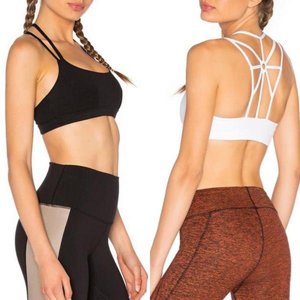 

new sport bra brassiere sport tank women's sleeveless black padded sujetador deportivo workout gym tights activewear, White;black