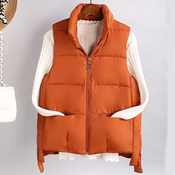 

autumn winter women vest waistcoat 2018 new down cotton padded warm sleeveless jacket short vest female stand collar -3xl, Black;white
