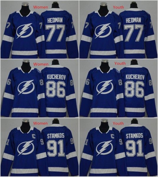 

Men Women Youth 2018 Tampa Bay Lightning Jerseys 91 Steven Stamkos 86 Nikita Kucherov 77 Victor Hedman Ladies Kids Jerseys