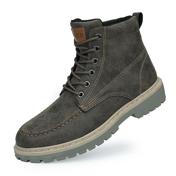 YRRFUOT Men\u0027S Work Boots Fashion Casual Combat Boot Winter High Top Shoes Brand Outdoor Lace Up Non Slip Man Boots Work \u0026 Safety Moon Boots Red Shoes