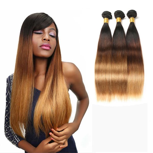 8a Grade Malaysian 3 Tone Ombre Hair 1b 4 27 Straight Hair