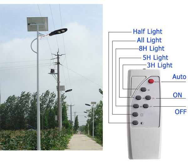 

20w 30w 60w напольный солнечный уличный свет водоустойчивое ip65 интегрировало все в одном солнечном уличном освещении с дистанционным управ