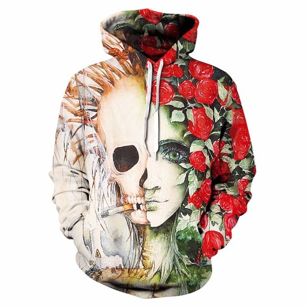 

men's jackets black horror funny taro 3d print hooded hoodie, Black;brown