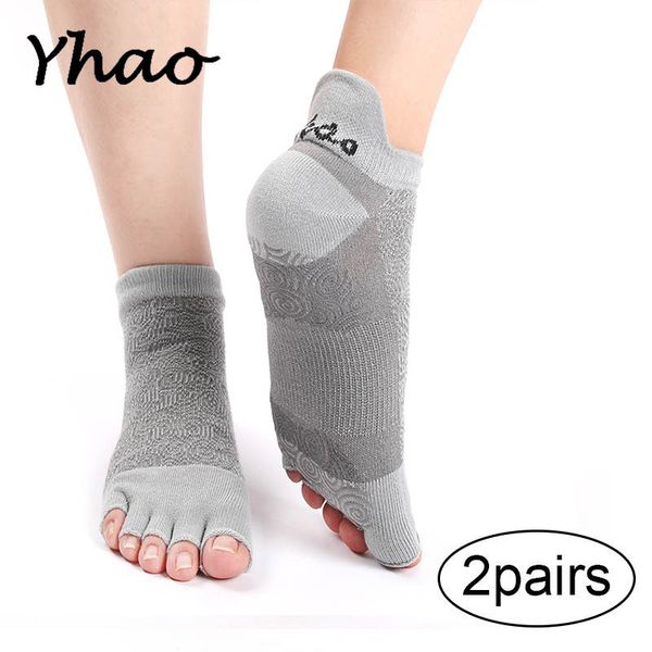 

2 pairs/lot yhao women good grip yoga socks anti-skidding and breathe y dance pilates trampoline socks, Black