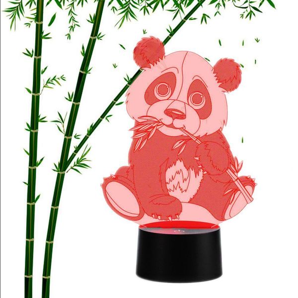 Panda Forma 3D CONDUZIU a Luz Da Noite 7 Mudança de Iluminação de Cor Mesa Lâmpada de Mesa Crianças Presente # R42