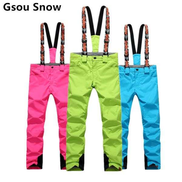 

gs women snow pants 10k windproof waterproof belt snowboarding pant outdoor sports wear riding hiking girls bib ski trousers