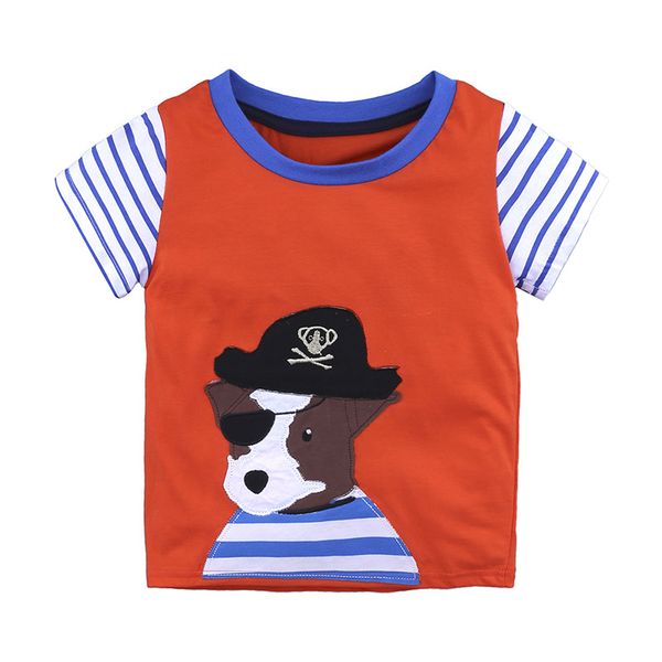

5pcs cotton boys girls t-shirts 2018 new summer style children clothing kids clothing new fashion cartoon pattern boys t shirts, Blue