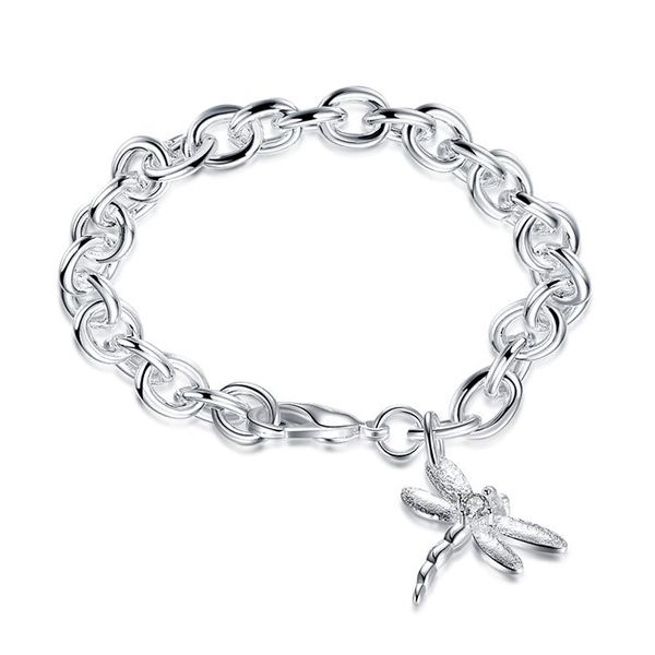 

dragonfly shrimp buckles sterling silver plated bracelet ; fashion men and women 925 silver bracelet spb282, Golden;silver
