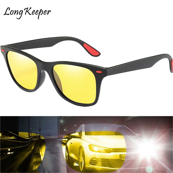 

day night vision goggles driver polarized sunglasses men's car driving glasses vintage tr 90 frame outdoors male gafas de sol, White;black