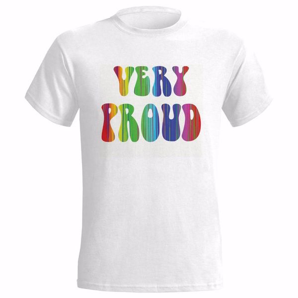 

very proud lgbt design mens t shirt pride lesbian gay trans gender bisexual gift summer cotton t-shirt fashion, White;black
