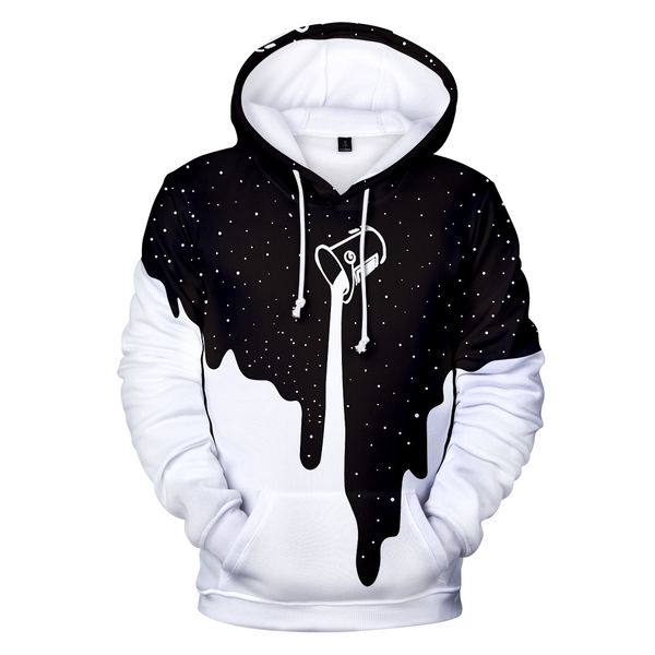 

new hoodies pouring milk star paint black and white mixed color men/women 3d sweatshirts sportwear casual hoody pullover