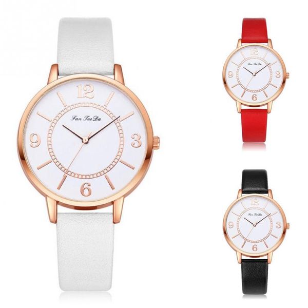 

women trendy stylish fashionable simple business pu strap quartz wrist watch gift clock, Slivery;brown