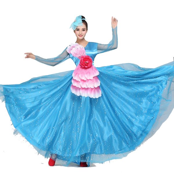 

испанский танец платье фламенко фламенко танец custome открытие юбка 540, Black;red