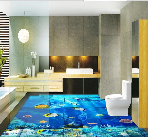 

3d flooring for living room and bedroom underwater world three-dimensional floor three-dimensional wall