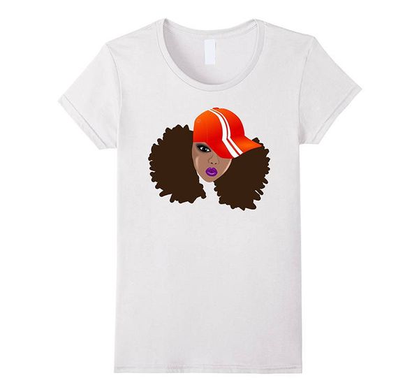 Funny Tee Shirts O Neck Black Woman With Natural Hair Afro Women