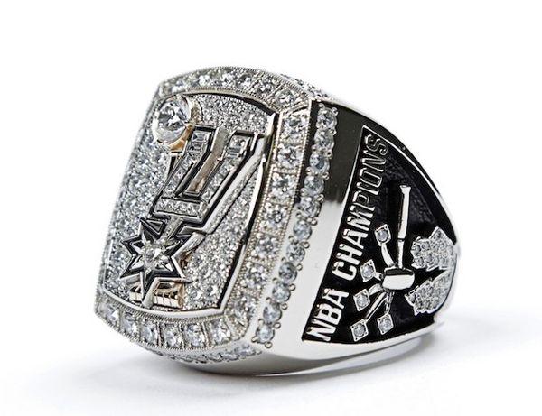 

2014 spurs world championship ring size 11 gift for men christams gift, Silver