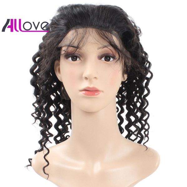 

8a brazilian hair indian peruvian lace front wigs deep wave human hair lace front wigs 180 density good quality, Black;brown