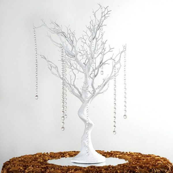 

30" manzanita artificial tree white centerpiece party road lead table wedding decoration +20 crystal chains