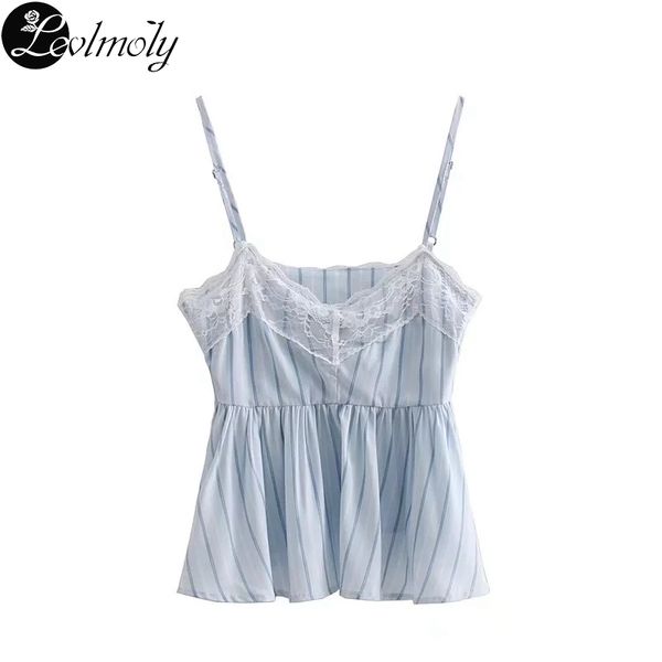

levlmoly womens summer lace striped camis tank 18apmsd8651, White