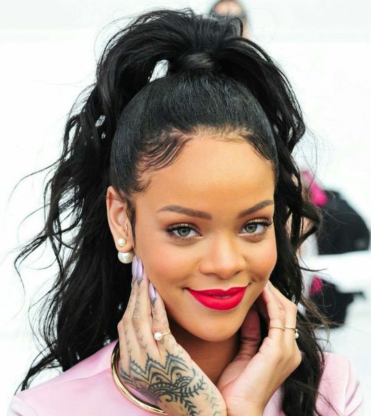 

100% natural peruvian remy human hair pony tail velcr magic afro ponytail hairpieces clips in/on human hair extension loose wave hair 120g, Black
