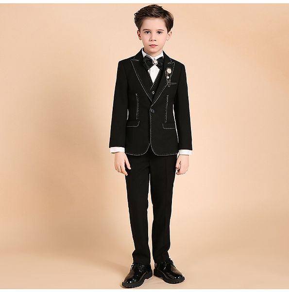 

new children' wear, suit and dress three-piece suit (coat + vest + pants), suitable for wedding party dresses, Black