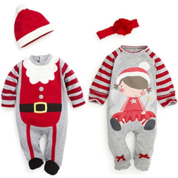 

2018 christmas newborn baby girl boy winter clothes new born body baby ropa baby bodysuit hat setdr0028 y18102907, White