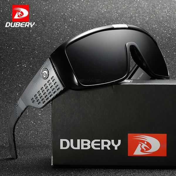 

dubery cool big wide leg sunglasses men sport protective goggles oversized sun glasses for men retro reflective coating uv400, White;black
