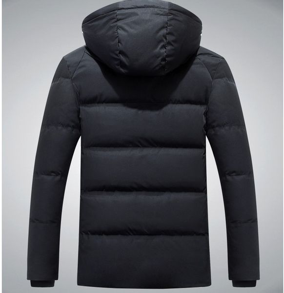 

мужчины с капюшоном открытый верхняя одежда мужские теплые куртки ветровки m-3xl утка пуховик 2018 зима толстые плюс размер вниз пальто, Black