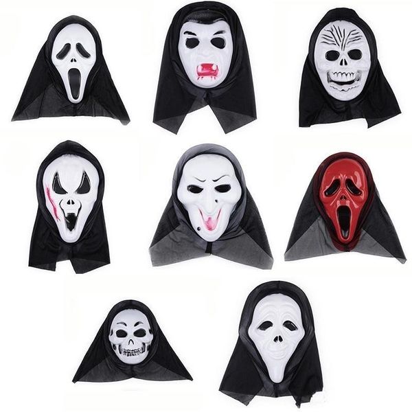 

size halloween party cosplay scary mask masquerade latex party dress skull ghost scary scream mask face terrible hood mask in stock