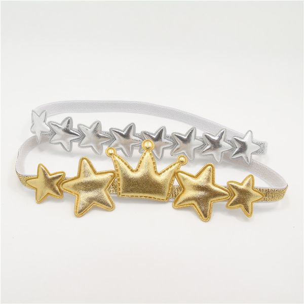 

высокое качество серебряная звезда золотая корона девушки оголовье kid hairband симпатичные принцесса головная одежда мода фея оголовье аксе