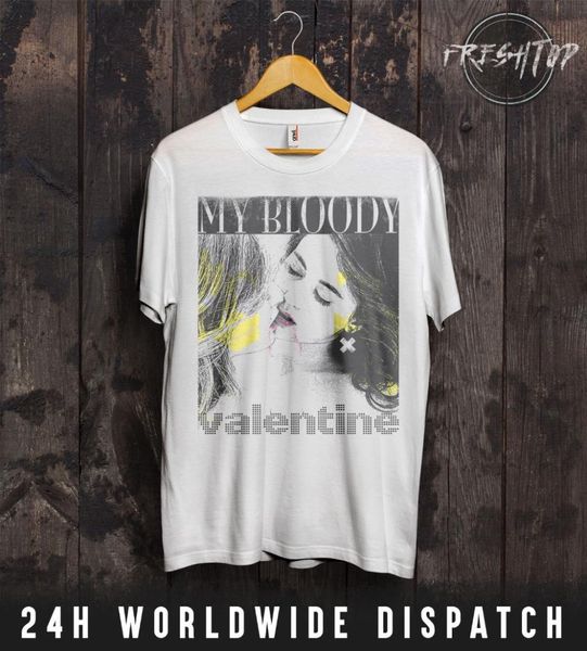 

2018 fashion my bloody valentine t shirt valentines day bilinda butcher lesbians kissing lgbt tee shirt, White;black