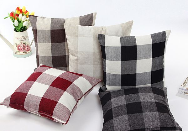 

plaid printed sofa cushion cover 9 patterns square home decorative throw pillowcase bh18009