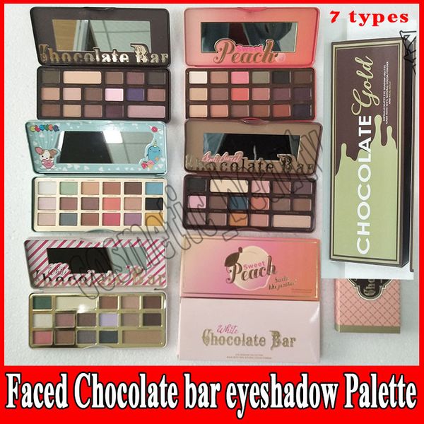 

2018 Faced Makeup Chocolate Bar Eyeshadow semi-sweet Sweet Peach Bon Bons Palette 16 Color white chocolate bar Eye Shadow plates