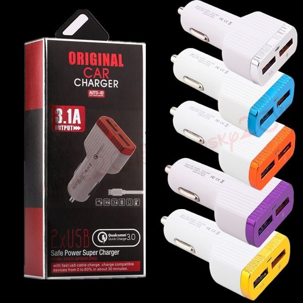 

quick charge dual usb ports car charger fast charging speed car chargers for iphone 7 8 x samsung s7 s8 htc android phone gps