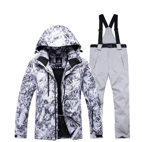 

2019 new snowboarding sets winter ski suit men's jacket and trousers ski suitable outdoor wear thick waterproof warm windproof