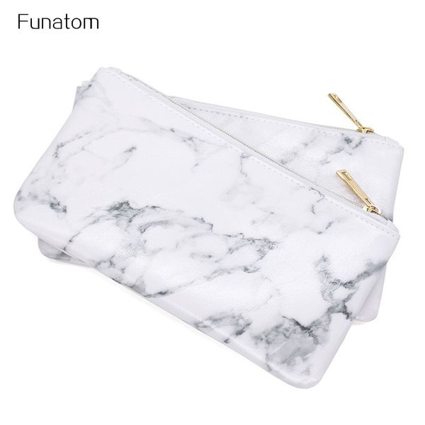 

2018 new fashion brand women pu leather cosmetic bags marble printing women travel makeup bag