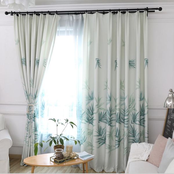 

modern curtains green leaves design for living room bedroom curtain window treatment balcony pastoral plant curtain s131&30