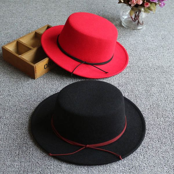 

2018 fashion new autumn winter solid women hat spring fedoras hats flat polyester cotton female vintage gorros caps, Blue;gray
