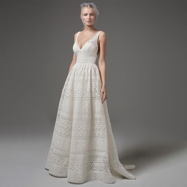 abito lungo pizzo bianco