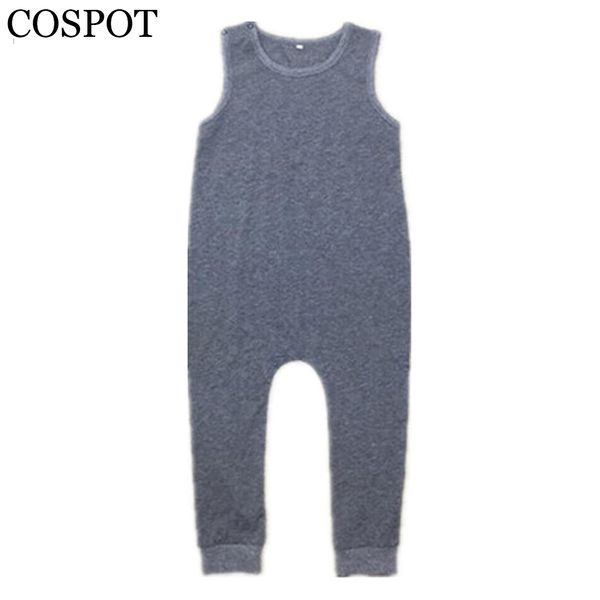 

cospot baby boys harem rompers toddler summer plain gray jumpsuits kids tank playsuit boy fashion jumper 2017 new arrival 25f, Blue