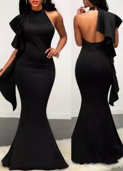 

2018 black mermaid prom dresses keyhole neck sleeveless backless floor length evening party gowns vintage special gowns