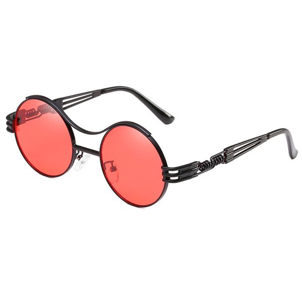 

retro steampunk sunglasses men women gothic sun glasses fashion round metal shades brand design gafas uv400, White;black