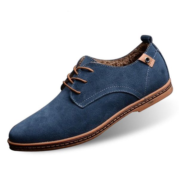 

big size 48 winter shoes men boots fur leather boots men casual shoes 10 colours ankle boots for men flats zapatos hombre, Black