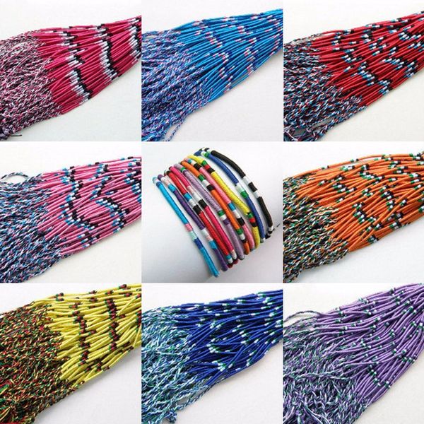 

abl0303(10), thin brazilian colorful rainbow handmade thread weave woven braided rope string strand friendship bracelet, Black