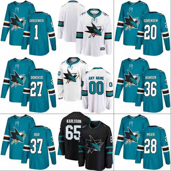 

San Jose Sharks 1 Troy Grosenick 8 Joe Pavelski 20 Marcus Sorensen 31 Martin Jones 38 Rudolfs Balcers Mens Womens Youth Hockey Jerseys