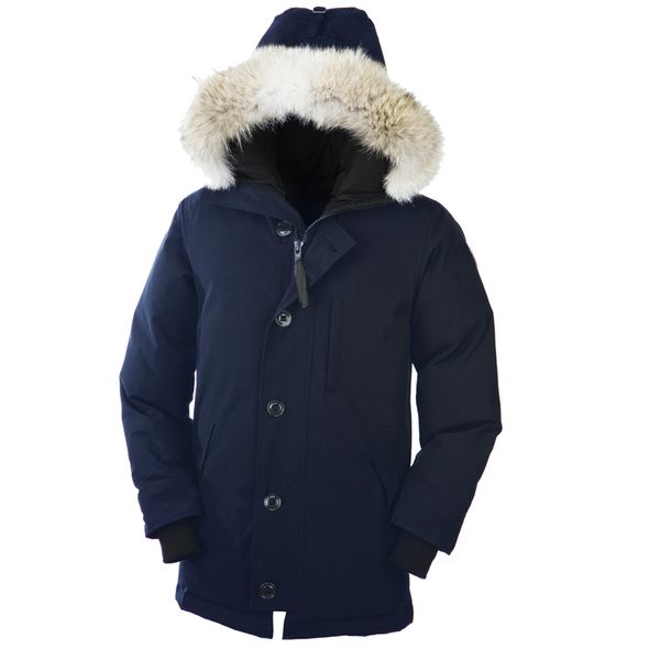

s-2xl winter new brand canada men goose down chilliwack bomber hooded warm coat fur windbreaker parka, Black