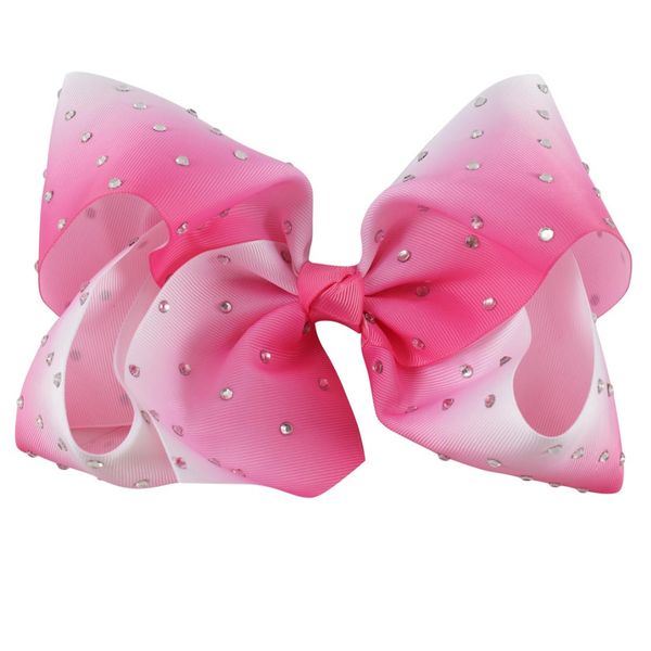 

kids 4pcs/lot 7 large ombre full rhinestone hair bow with clip girl dance hairpin boutique hair accessories