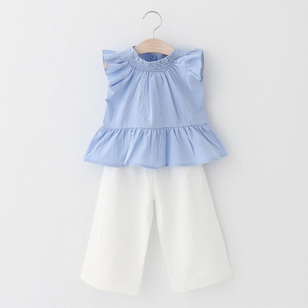 

jgvikoto girls sets 2018 new summer fashion style children clothing shirt +white pants for girls clothes suits