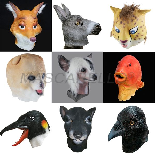 

latex animal head mask halloween party fancy costume carnival popular dress