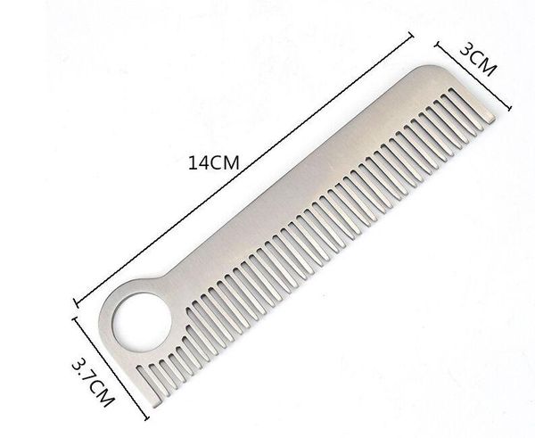 

health care hair comb stainless steel edc gear tactical pocket matte comb, Silver